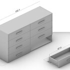 Cômoda Para Quarto 8 Gavetas Valência Freijó/creme