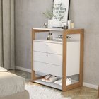 Comoda Para Quarto Cali 3 Gavetas 90x46,5x70,5 Cm Branco/ Ave