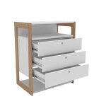 Comoda Para Quarto Cali 3 Gavetas 90x46,5x70,5 Cm Branco/ Ave