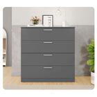 Cômoda Para Quarto Casal 4 Gavetas Sleep Cinza Caemmun