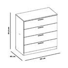 Cômoda Para Quarto Casal 4 Gavetas Sleep Cinza Caemmun