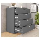 Cômoda Para Quarto Casal 4 Gavetas Sleep Cinza Caemmun