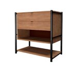 Cômoda Para Quarto Closet De Ferro Industrial 2 Gavetas 2 Pra