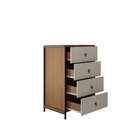 Cômoda Para Quarto Com 4 Gavetas Sevilha Preto/canela Rustico