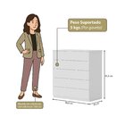 Cômoda Para Quarto Com 5 Gavetas 86,8cm X 91,5cm Compacta Bra