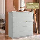 Cômoda Para Quarto Com 5 Gavetas 86,8cm X 91,5cm Compacta Cin