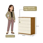 Cômoda Para Quarto Com 5 Gavetas 86,8cm X 91,5cm Compacta Fre