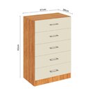 Cômoda Para Quarto Com 5 Gavetas Aruba Cinamomo/off White