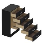 Cômoda Para Quarto Com 5 Gavetas Aruba Preto