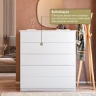 Cômoda Para Quarto Com 5 Gavetas Compacta 86,8cmx45cmx91,5cm