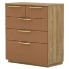 Cômoda Para Quarto Com 5 Gavetas Mdp Debai Nature/camarim