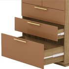 Cômoda Para Quarto Com 5 Gavetas Mdp Debai Nature/camarim