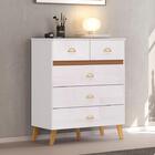 Cômoda Para Quarto Com 5 Gavetas Mdp Zabi Branco/camarim
