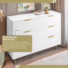 Cômoda Para Quarto Com 6 Gavetas 135x102cm Safira Branco