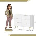 Cômoda Para Quarto Com 6 Gavetas 135x102cm Safira Branco