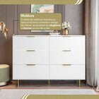Cômoda Para Quarto Com 6 Gavetas 135x102cm Safira Branco