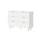 Cômoda Para Quarto Com 6 Gavetas 135x102cm Safira Branco