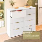 Cômoda Para Quarto Com 8 Gavetas 135x111cm Florença Branco