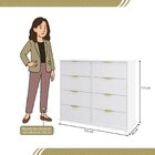 Cômoda Para Quarto Com 8 Gavetas 135x111cm Florença Branco