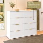 Cômoda Para Quarto Com 8 Gavetas 135x111cm Florença Branco