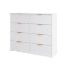 Cômoda Para Quarto Com 8 Gavetas 135x111cm Florença Branco