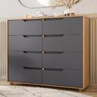 Cômoda Para Quarto Com 8 Gavetas Doble Flex Com Pés Nature Ti