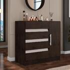 Cômoda Para Quarto Com Sapateira 4 Gavetas Café Baunilha 8000