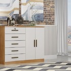 Cômoda Para Quarto Com Sapateira 5 Gavetas - Seul-cumaru/fend