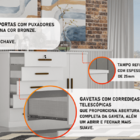 Cômoda Para Quarto Com Sapateira 5 Gavetas - Space-branco - M