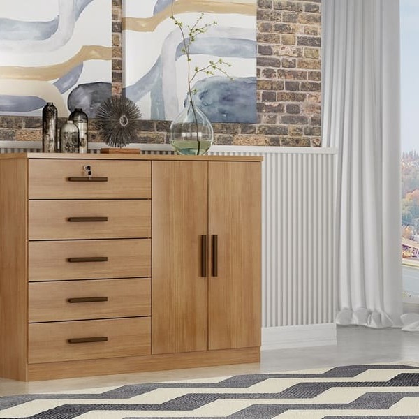 Cômoda Para Quarto Com Sapateira 5 Gavetas - Space-cumaru - M