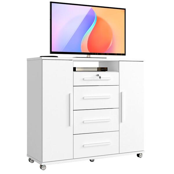 Cômoda Para Quarto Com Sapateira Branco Ártico Versátil Zanzini