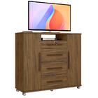 Cômoda Para Quarto Com Sapateira Nogal Versátil Zanzini