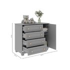 Cômoda Para Quarto De Bebê 1 Porta 4 Gavetas Údine Retro Cinza