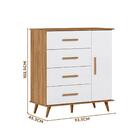 Cômoda Para Quarto De Bebê 4 Gavetas Nature Branco Noah Peter