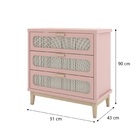 Comoda Para Quarto De Criança 3 Gavetas Rosa