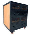 Cômoda Para Quarto De Madeira Cor Canela E Ferro Cor Preto -