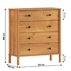 Cômoda Para Quarto Escandinava 4gav Telescópicas Madeira Apoa
