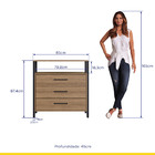 Cômoda Para Quarto Escritório Estilo Industrial 85 X 87 Cm 3