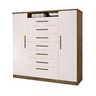 Cômoda Para Quarto Grande Com Cabideiro Mega Jequitibá Off Wh