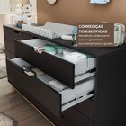 Cômoda Para Quarto Infantil 10 Gavetas 100% Mdf Alice Preto/f