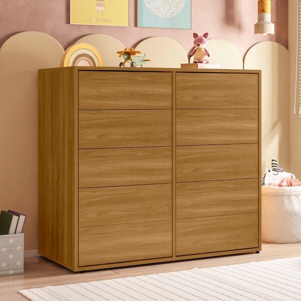 Cômoda Para Quarto Infantil 10 Gavetas Melinda Freijó