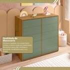 Cômoda Para Quarto Infantil 10 Gavetas Melinda Freijó / Verde