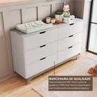 Cômoda Para Quarto Infantil 6 Gavetas 100% Mdf Alice Branco/
