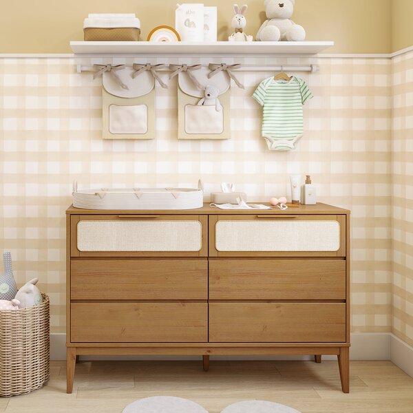 Cômoda Para Quarto Infantil 6 Gavetas Madeira Maciça  Viena M