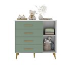 Cômoda Para Quarto Infantil Kids Espresso Móveis Branco/verde
