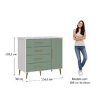 Cômoda Para Quarto Infantil Kids Espresso Móveis Branco/verde