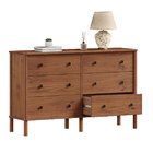 Cômoda Para Quarto Madeira 6 Gavetas Moderna Apoana Castanho