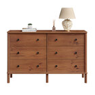 Cômoda Para Quarto Madeira 6 Gavetas Moderna Apoana Castanho