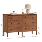 Cômoda Para Quarto Madeira 6 Gavetas Moderna Apoana Castanho