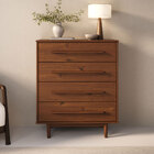 Cômoda Para Quarto Minimalista Pés Retos Castanho Tecca